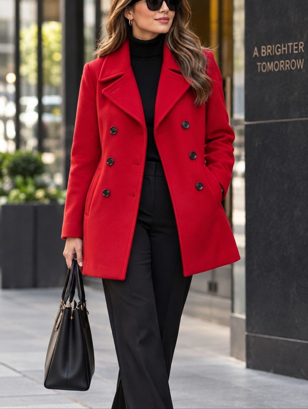 Calvin Klein Wool Cashmere Blend Double-Breasted Peacoat Sz 12